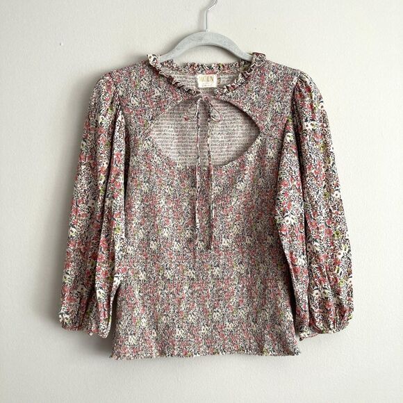 Nation LTD Abrielle Tee Superbloom Top Classic Boho Size Medium Pink Floral - Picture 2 of 12